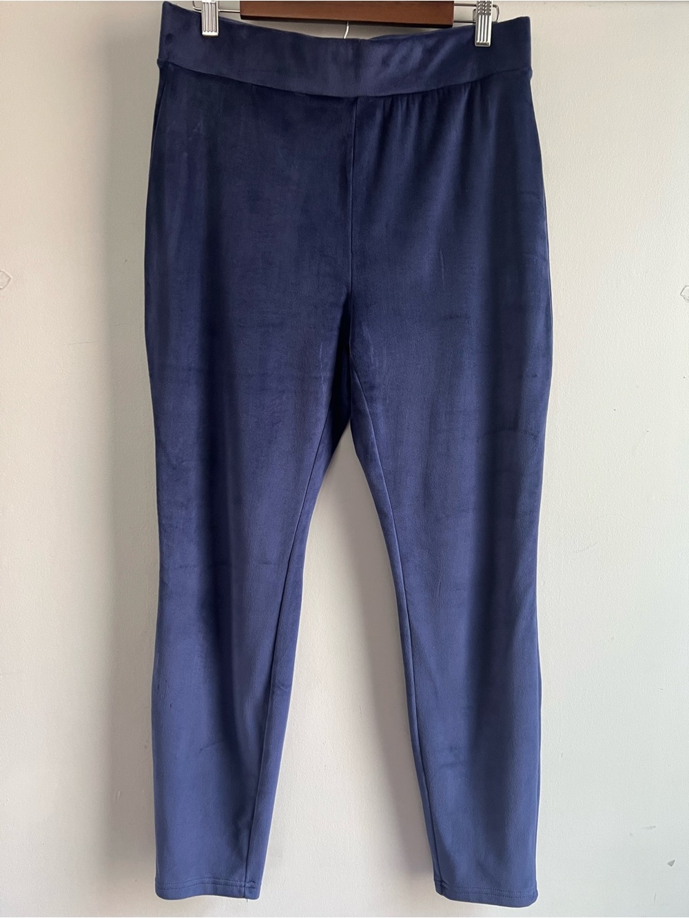 Lands’ End Women’s M Medium 10/12 Navy Blue Comfy Fleece Lounge Pants